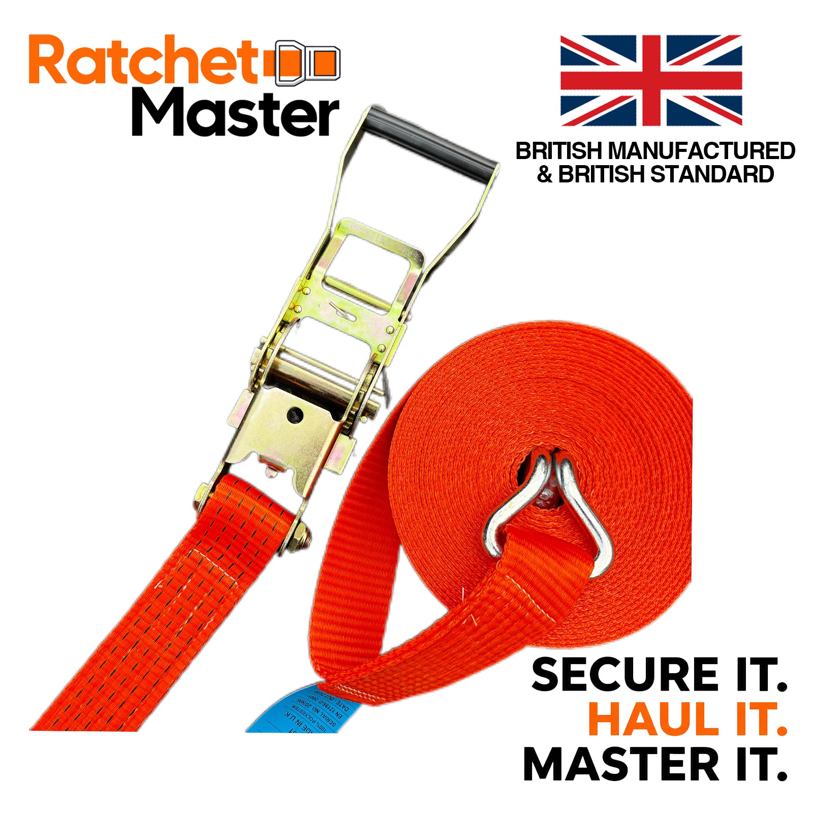 RatchetMaster - 2X 10 Tonne 5 meter Premium Heavy Duty Ratchet Straps